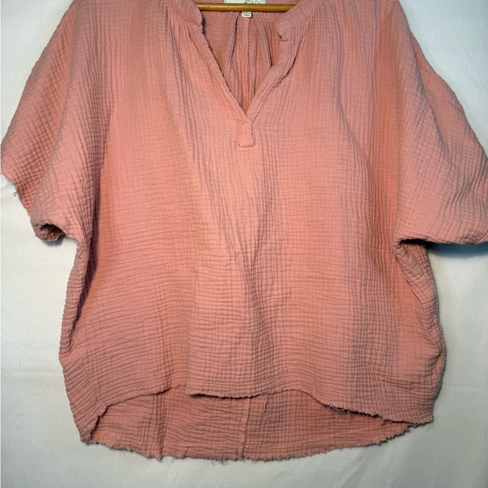 Pinch Soft Pink Cotton Gauze‎ Blouse Boho